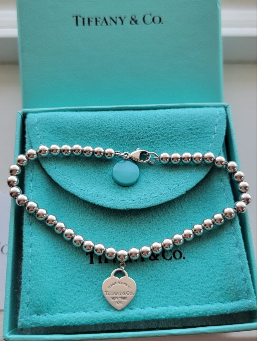 Tiffany & Co. Please Return to Tiffany Silver Beaded Bracelet